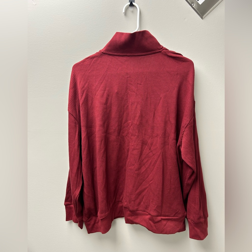 Ricki’s Women’s Waffle Knit Quarter Zip Pullover - Picture 2 of 4